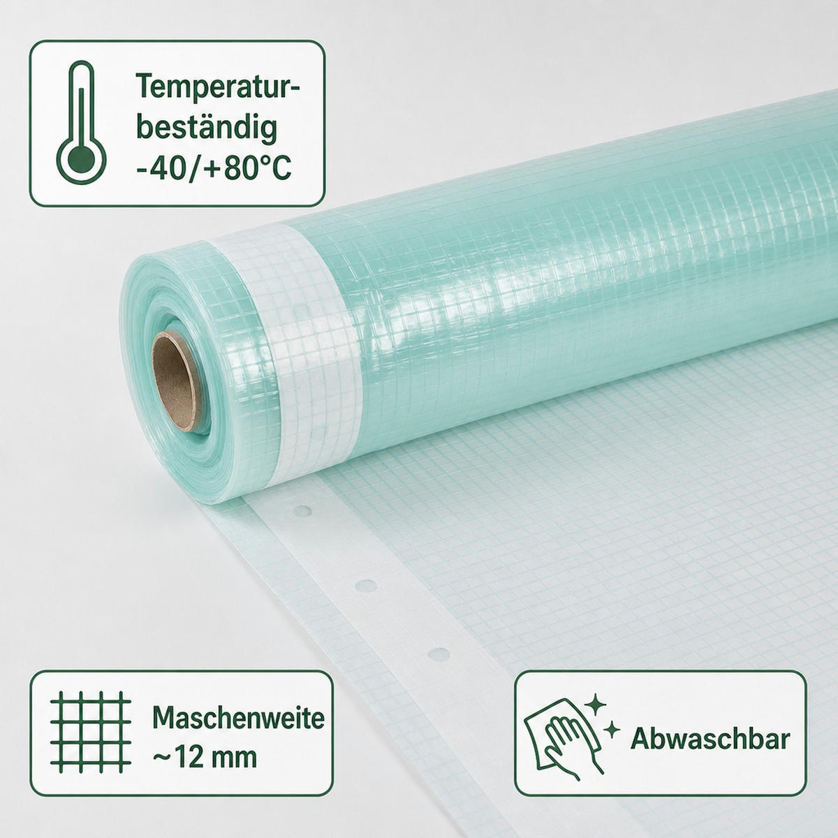 GITTERFOLIE m. Nagelrand 3 Breite x 15 Meter - Transparent, Kunststoff (300/1/1500cm) - BONI-SHOP