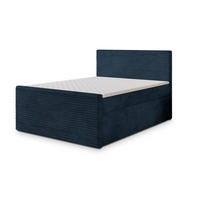 BOXBETT NOLEN 160x200 cm mit Matratze und Topper - Blau - Blau, Holz (160/200cm) - MASSENO
