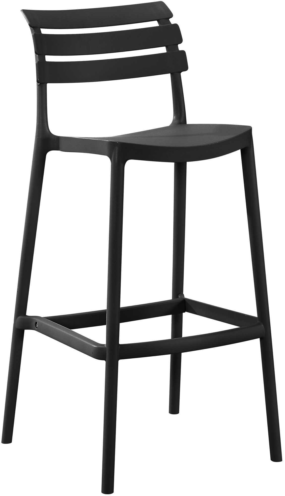 BARHOCKER Nils Lehne 49x50x99cm Kunststoff Schwarz Hoher - Schwarz, Kunststoff (49/99/50cm) - DELUKE