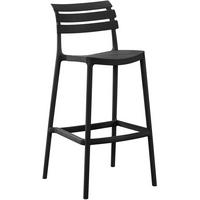 BARHOCKER Nils Lehne 49x50x99cm Kunststoff Schwarz Hoher - Schwarz, Kunststoff (49/99/50cm) - DELUKE