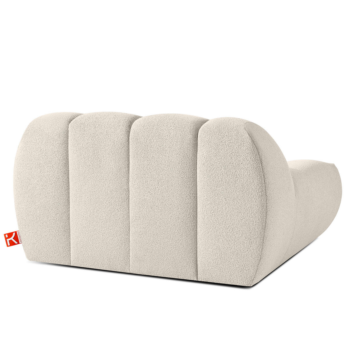SESSEL VENA mit Pouf Bouclé, Weiß - Weiß, Holz/Textil (65/38/65cm) - KONSIMO®