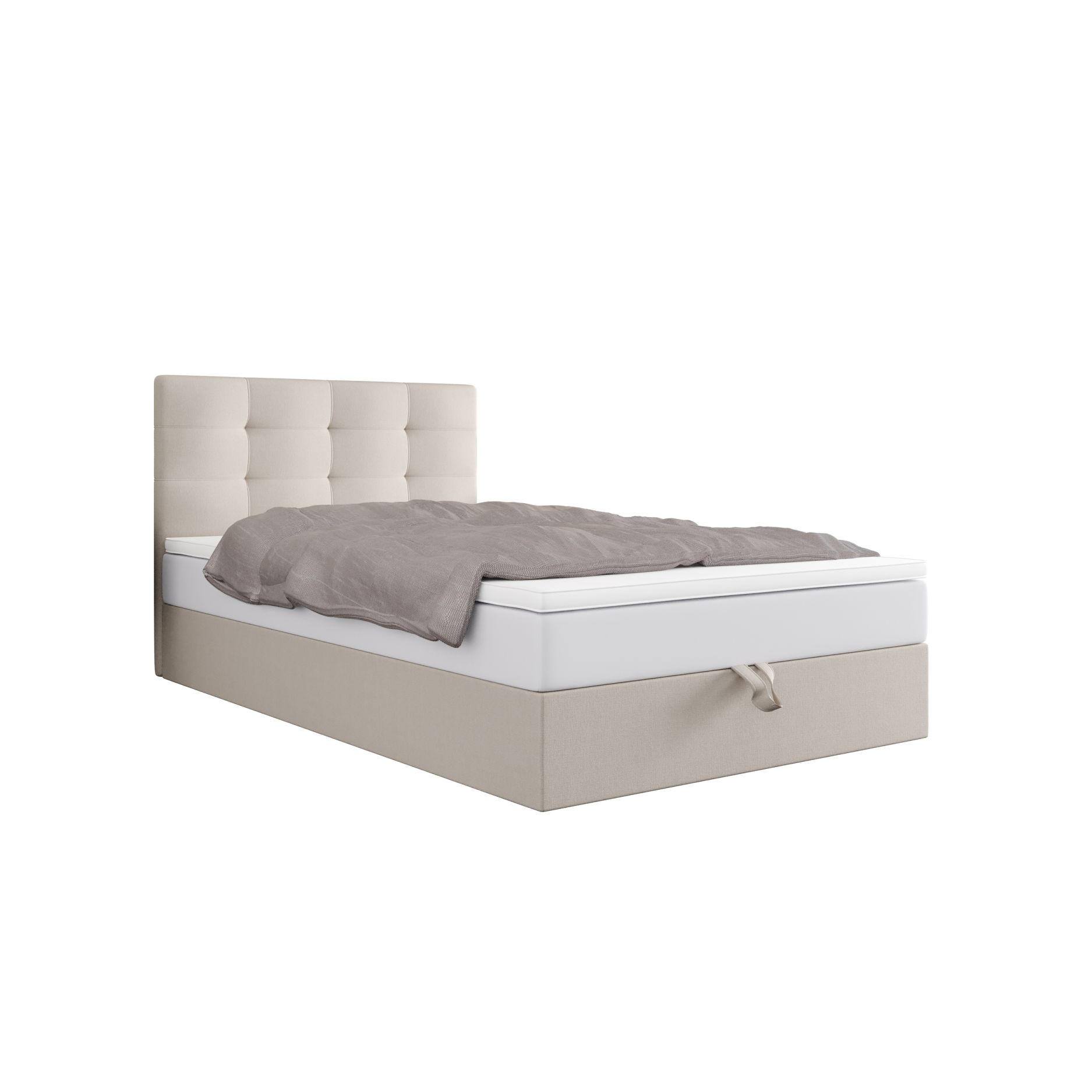 BOXBETT DUO 1 120x200 Cosmic 10, mit Matratze H3, Bonell und Topper, Beige - Beige, Holz/Kunststoff (120/200cm) - Bedante