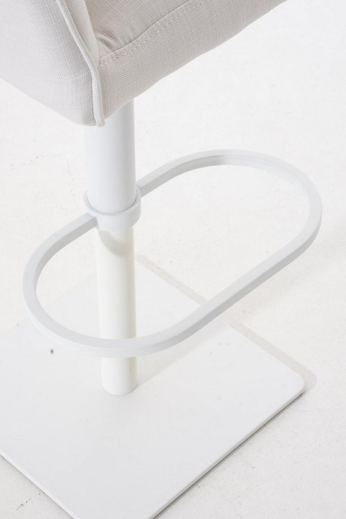 BARHOCKER Stoff Weiß - Weiß, Textil/Metall (64/88/45cm) - CLP