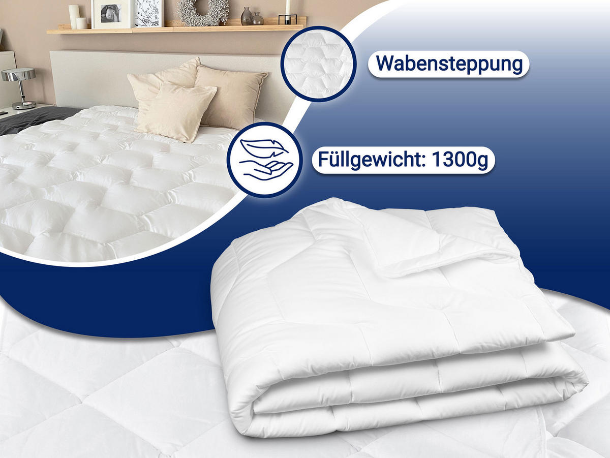 BETTDECKE, 135x200 cm, 50% Polyester, 50% Baumwolle, Weiß - Weiß, Textil (135/200cm) - Zollner