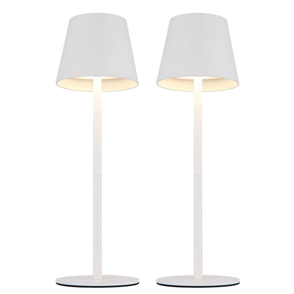 2X LED TISCHLAMPE Vannie I Weiß - Weiß, Metall (11.5/11.5/36cm) - Globo Lighting