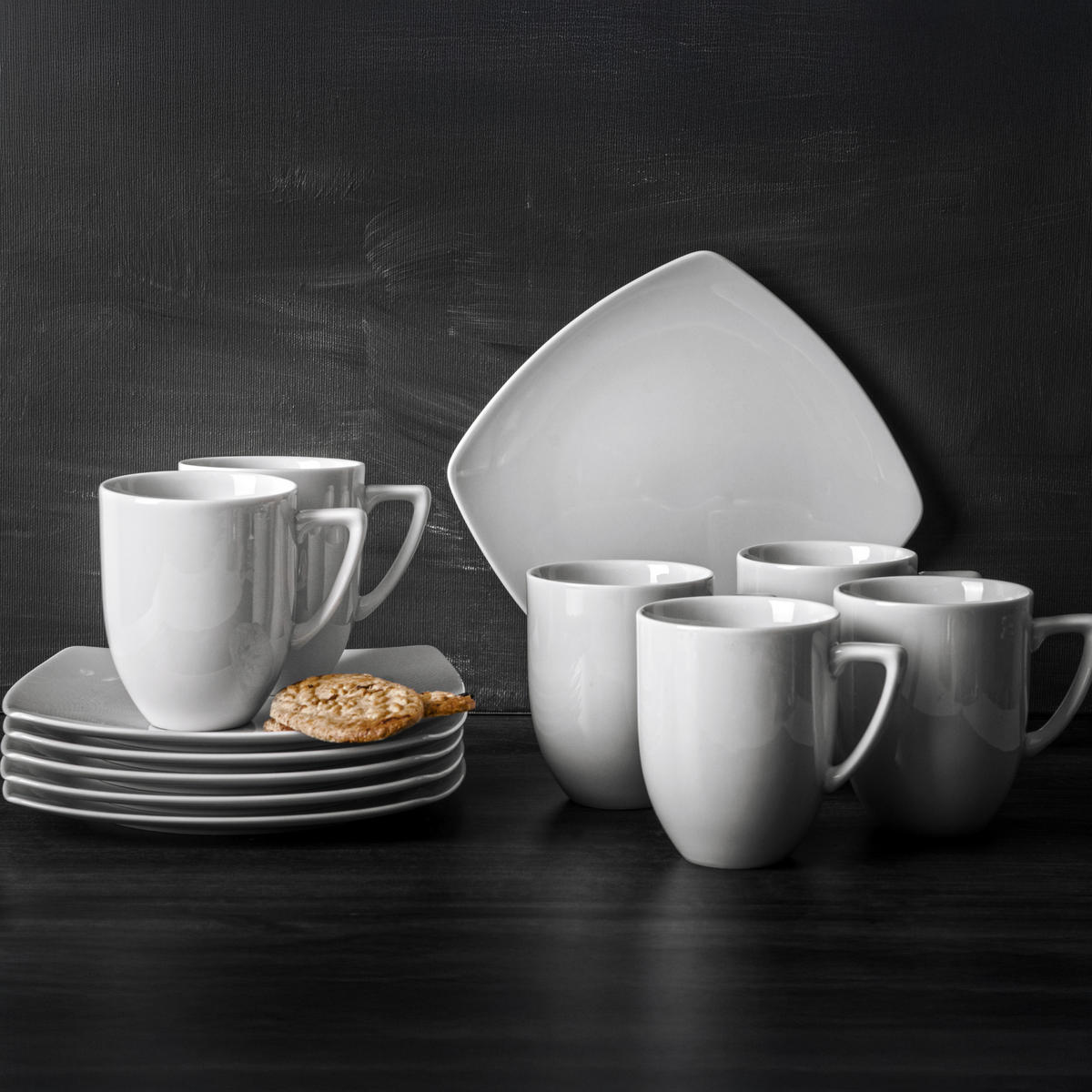 BECHER CARLINA 6-tlg - Weiß, Keramik (0.3L) - KONSIMO®