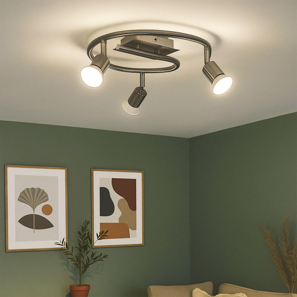 DECKENLEUCHTE Spotrondell Silber gebürstet - Silberfarben, Metall (50/50/17cm) - Esto