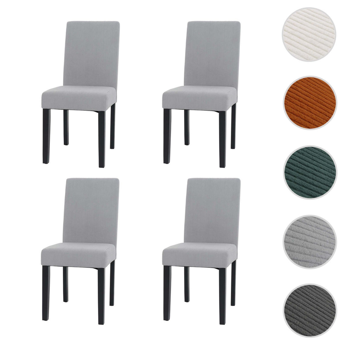 ESSZIMMERSTUHL Hellgrau 4er-Set - Hellgrau, Textil (42/90/50cm) - MCW