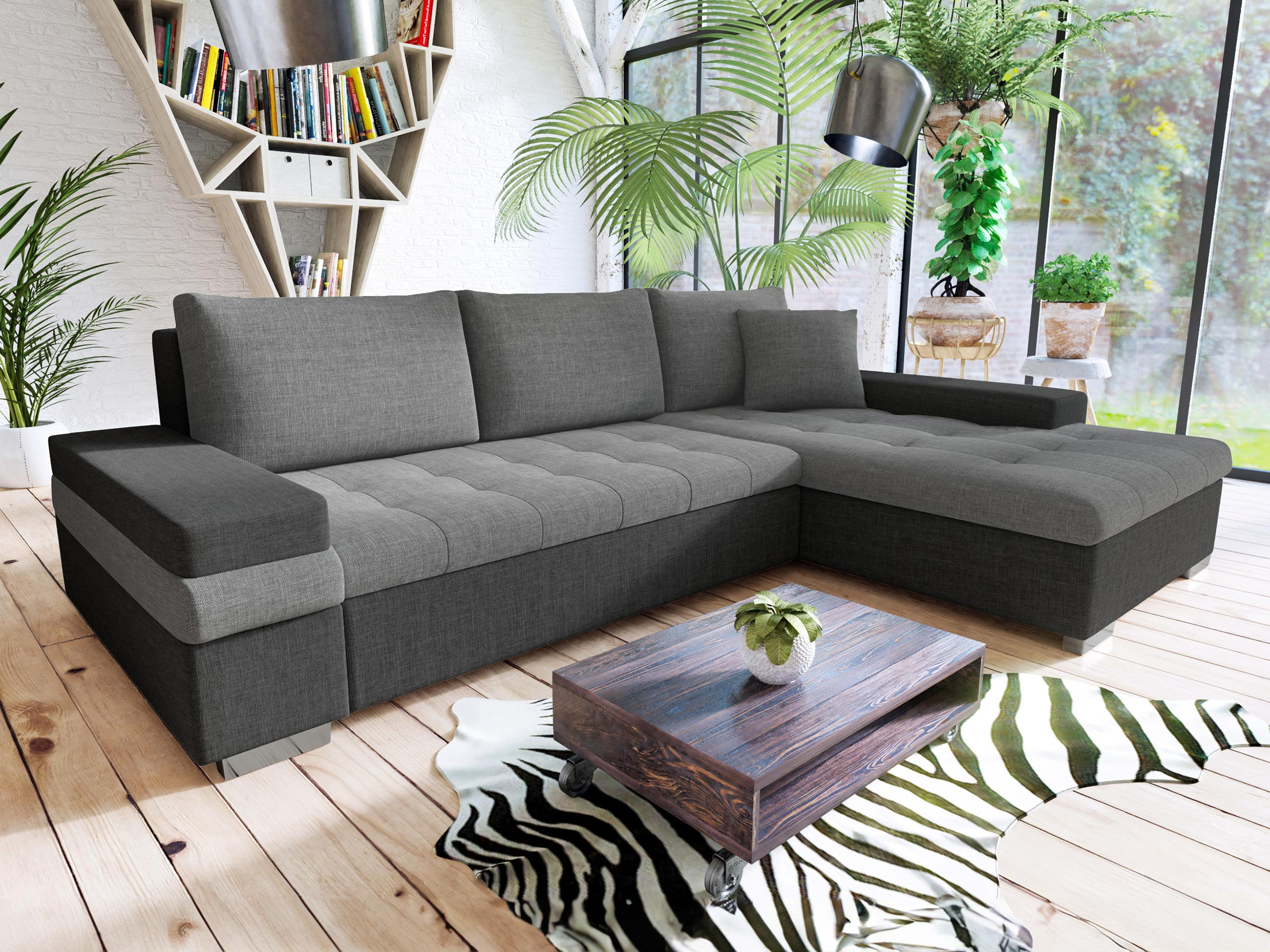 Thumbnail - Mirjan24 Ecksofa, Grau, Textil, 5-Sitzer, L-Form,L-Form, 274x182 cm, Wohnzimmer, Sofas & Couches, Wohnlandschaften, Ecks...