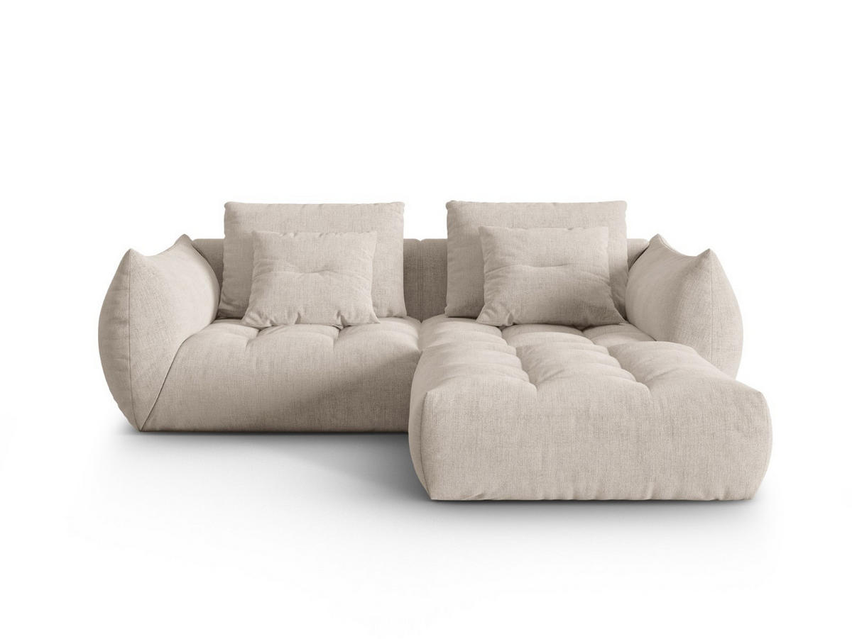 SOFA modular Bloom aus strukturiertem Stoff dunkelbeige 3 Sitzplätze - Mokka, Textil (216/232cm) - Micadoni