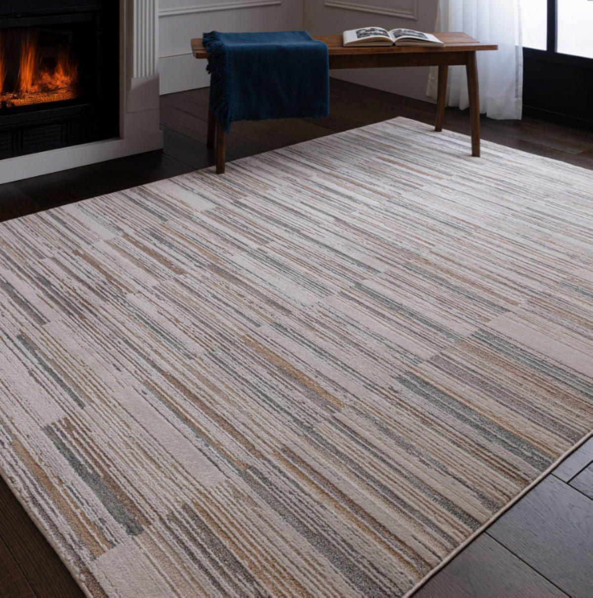 TEPPICH modern Flachgewebe PISO Blau 200 x 300 cm - Blau, Textil (200/300cm) - Novatrend