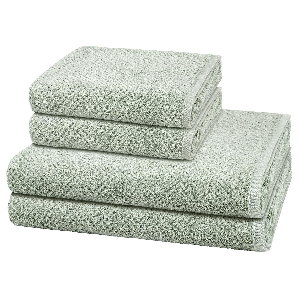 FROTTIERSET Pure 4-teilig - Grün, Textil (50/100cm) - Cawö
