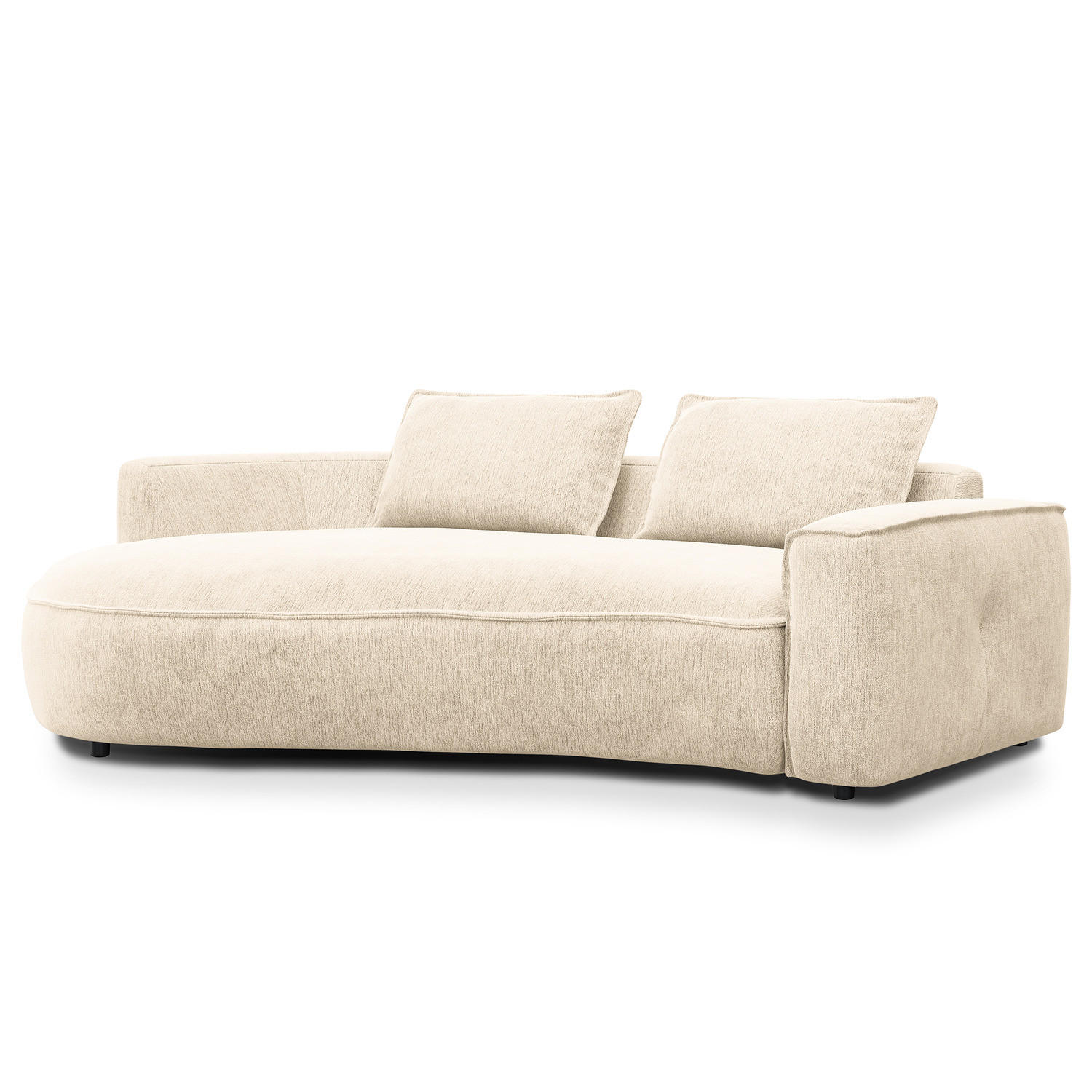 2,5-SITZER SOFA - Champagner/Schwarz, Textil (217/82/156cm) - home24