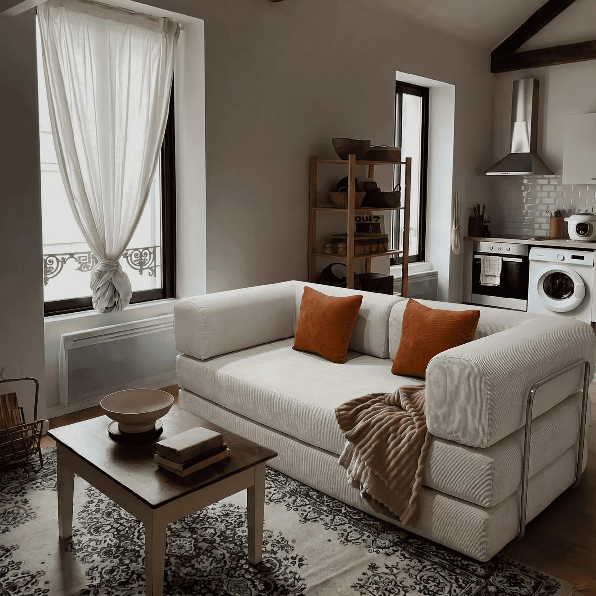 SCHLAFSOFA Kaia Weiß Mango - Weiß, Textil (180/70/100cm) - COCO Living