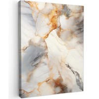 LEINWANDBILD Marmor - Grau - Gold 60x80 cm - Weiß, Textil (60/80cm) - MuchoWow