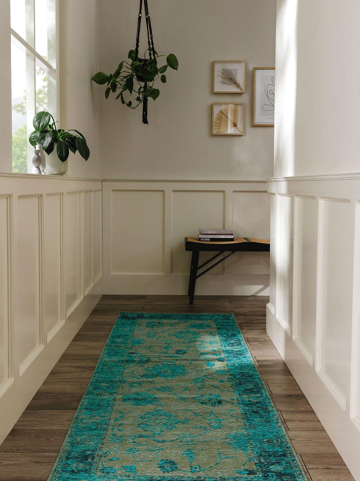 LÄUFER Frencie Türkis 80x250 cm - Türkis, Textil (80/250cm) - benuta Nest