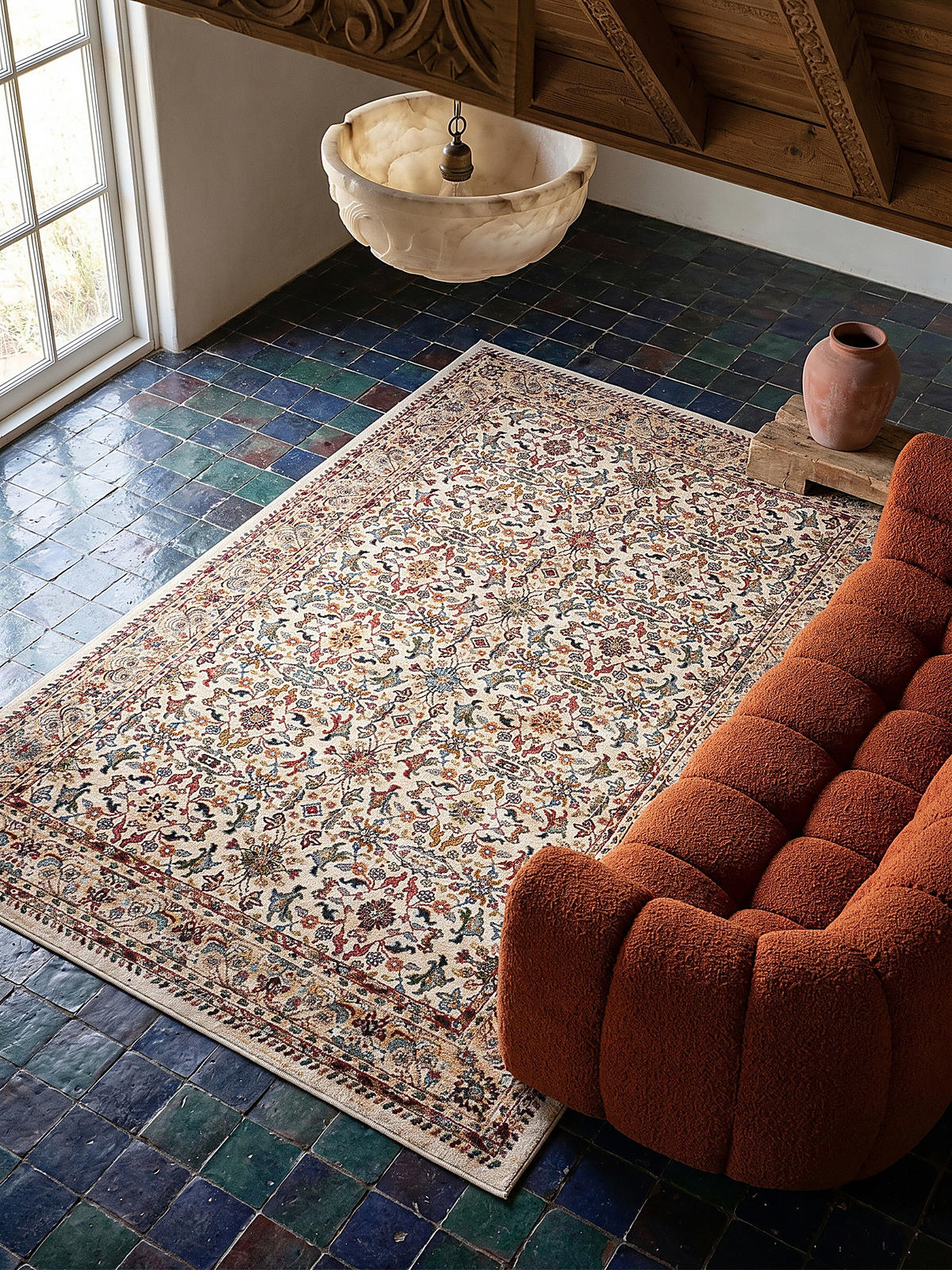KURZFLORTEPPICH GLAZERT, orientalisch, Natur, 120 x 170 cm - Naturfarben, Textil (170/120cm) - KADIMA DESIGN