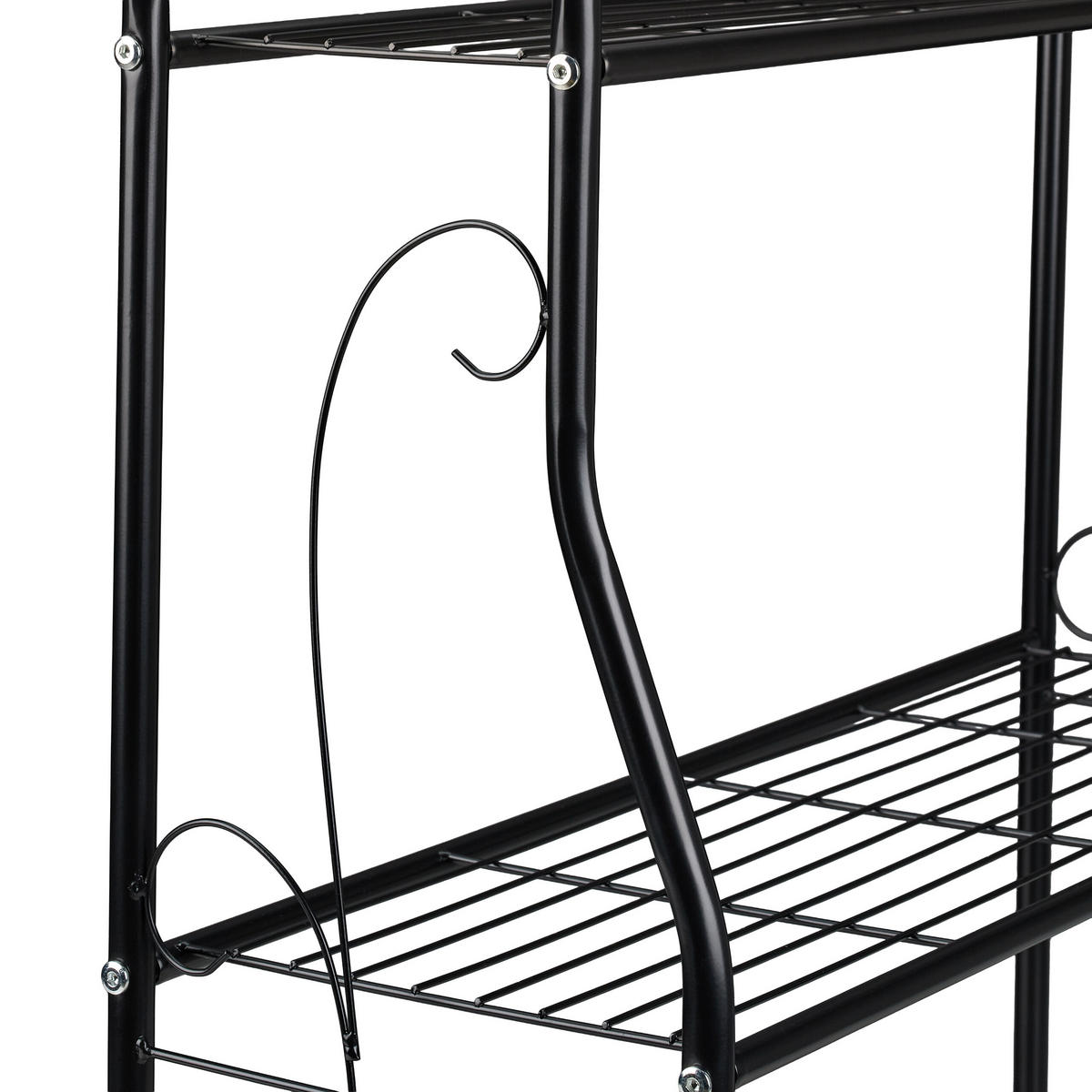 BLUMENREGAL - Schwarz, Metall (71/83/24.5cm) - Relaxdays