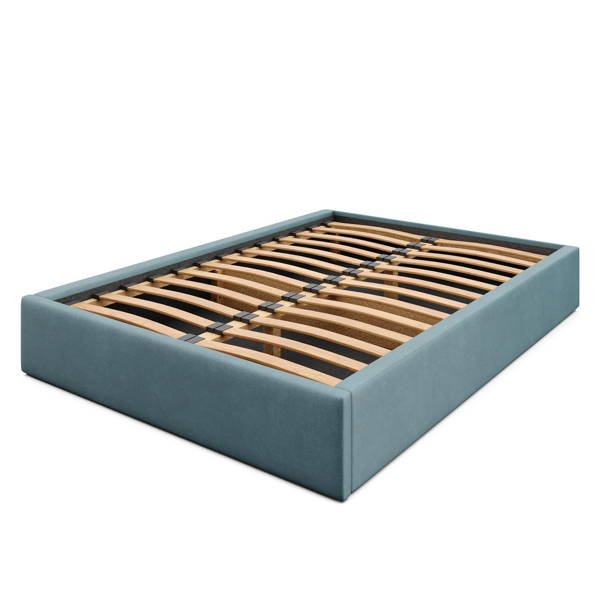 POLSTERBETT 140x200cm Bett mit Stauraum Lattenrost Meerfarbe - Blau, Holz/Holzwerkstoff (140/200cm) - Muralo