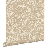 TAPETE Blätter und Blumen 50 x 900 cm - Beige, Papier (50/0.1cm) - ESTAhome