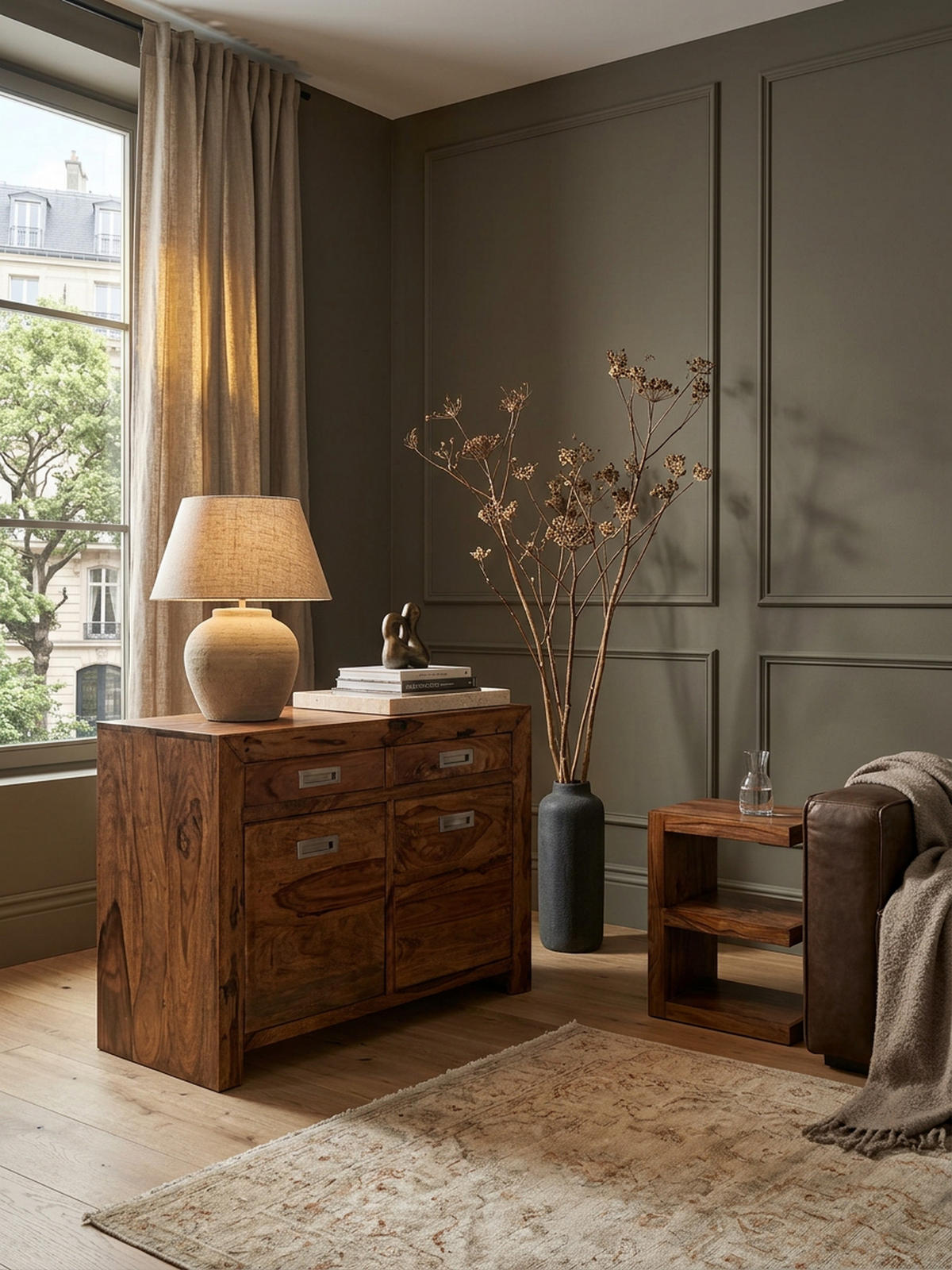 SIDEBOARD – Massivholz, 90 cm, 2 Türen, Schubladen, viel Stauraum - Braun, Holz (90/70/40cm) - KADIMA DESIGN