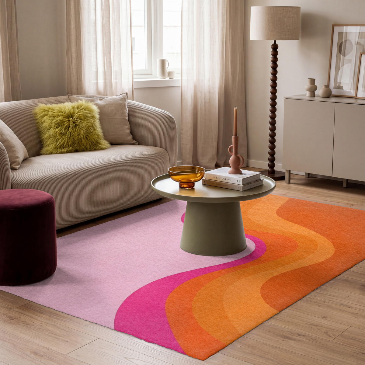 KOBERCE - Retro - Vlny - Farebné - 180x120 cm - viacfarebná, textil/plast (180/0.4cm) - OnlyWow