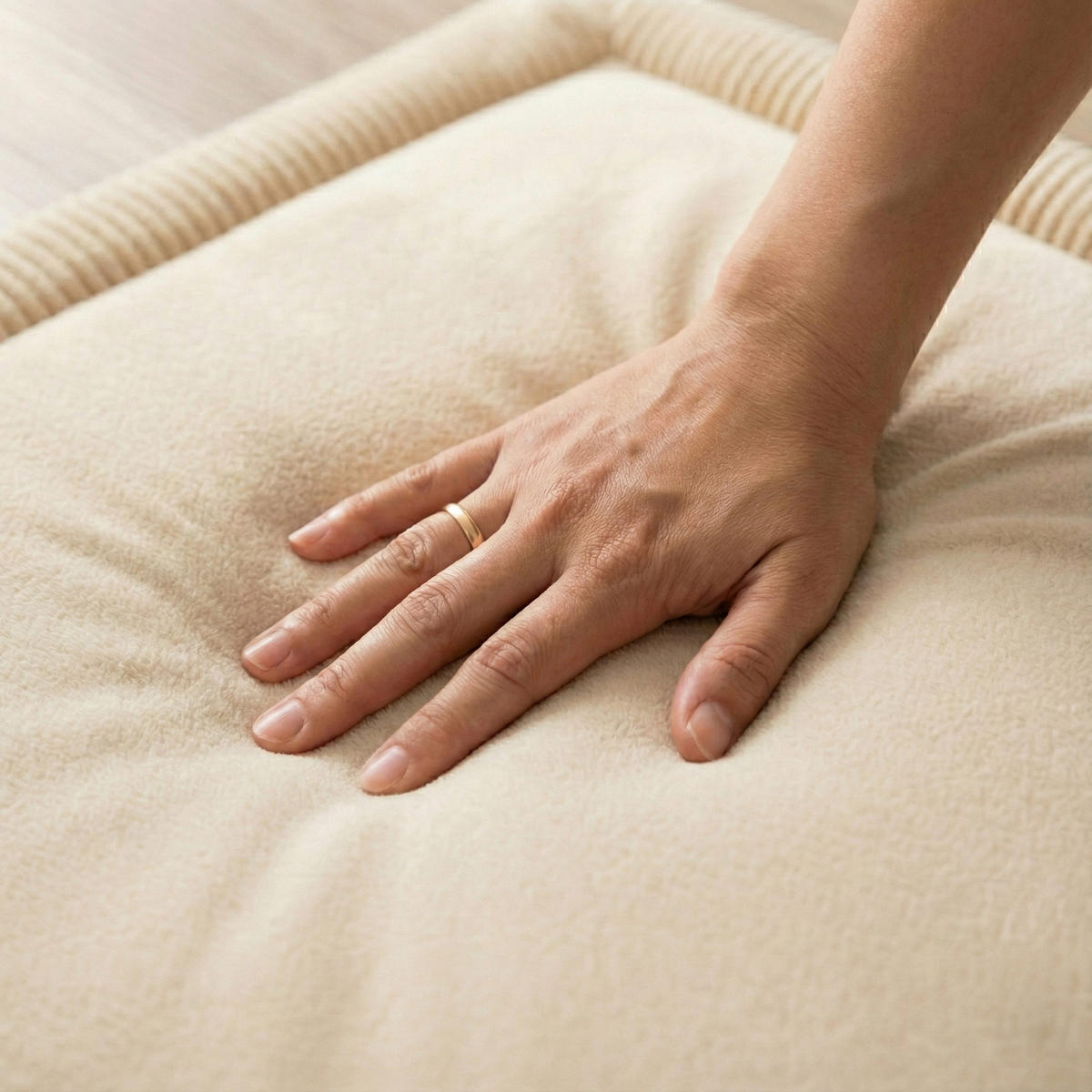 KRABBELTEPPICH samtweich, kuschelig und ÖKO-TEX zertifiziert - Sand/Beige 200x300cm - Beige, Textil (300/200cm) - Sanosoft