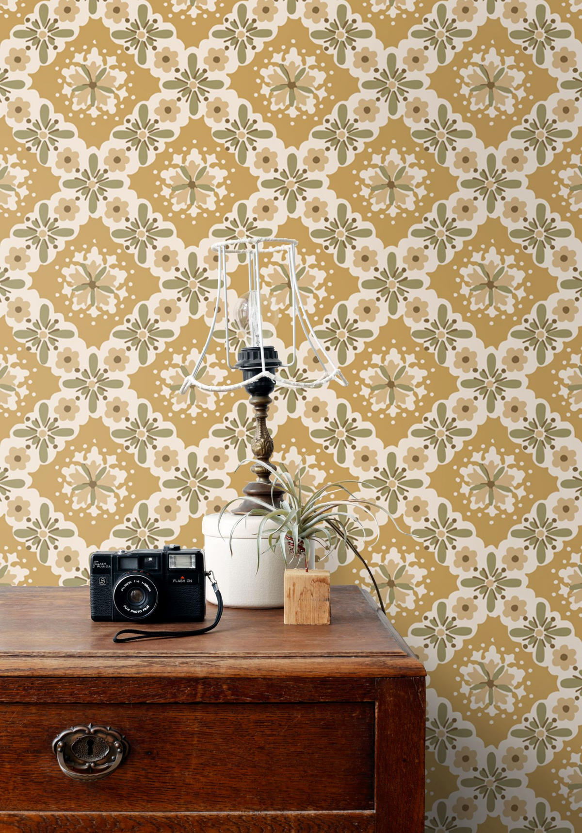 TAPETE Blumenmuster 50 x 900 cm - Gelb, Papier (50/900cm) - ESTAhome