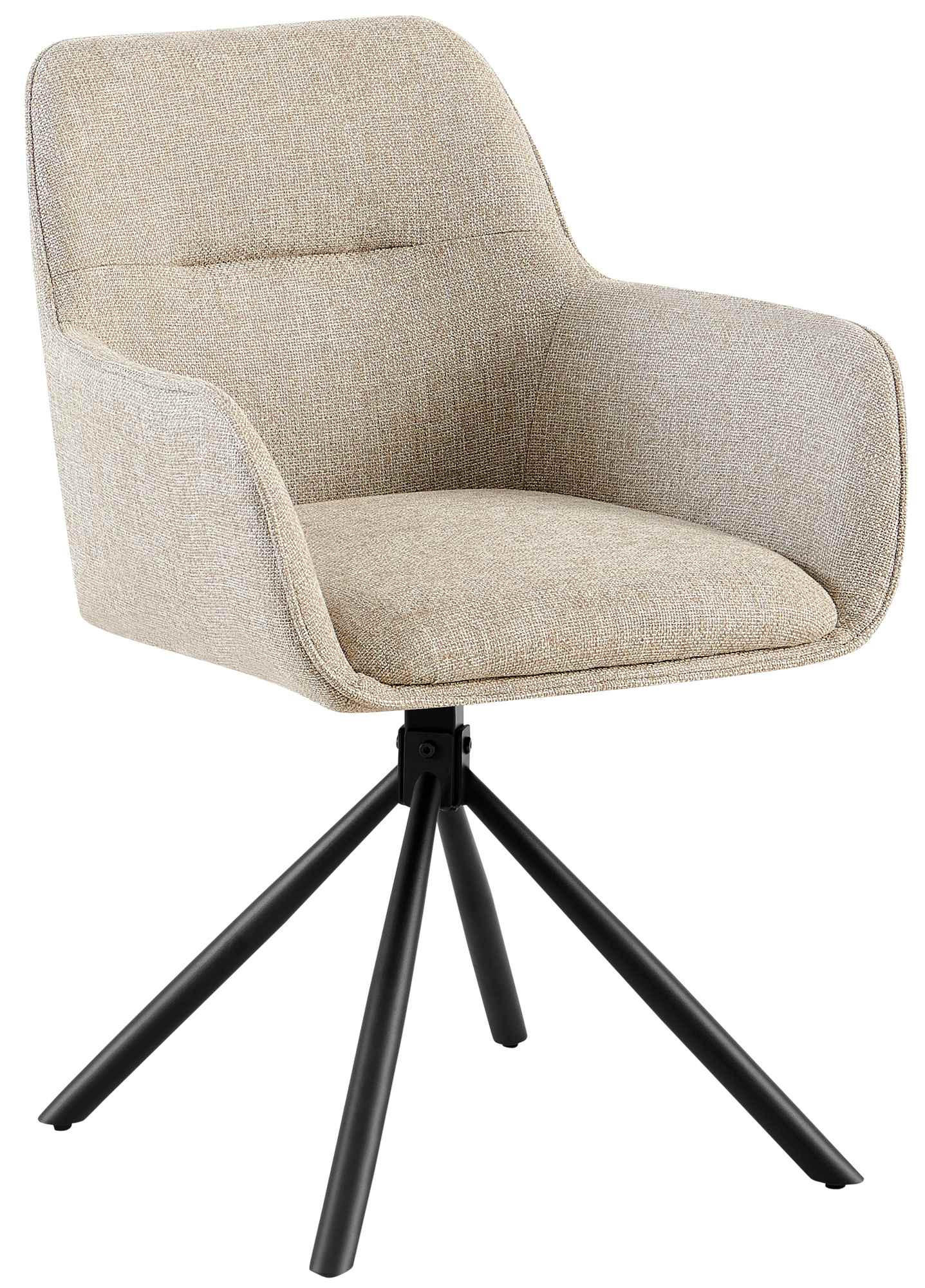 ARMLEHNENSTUHL Stoff taupe - Taupe/Schwarz, Textil/Metall (58/84/59cm) - CLP