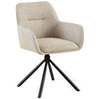 ARMLEHNENSTUHL Stoff taupe - Taupe/Schwarz, Textil/Metall (58/84/59cm) - CLP