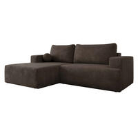 ECKSOFA Mivo, Seite: Links - Wengefarben/Schwarz, Holz/Kunststoff (266/163cm) - MIRJAN24