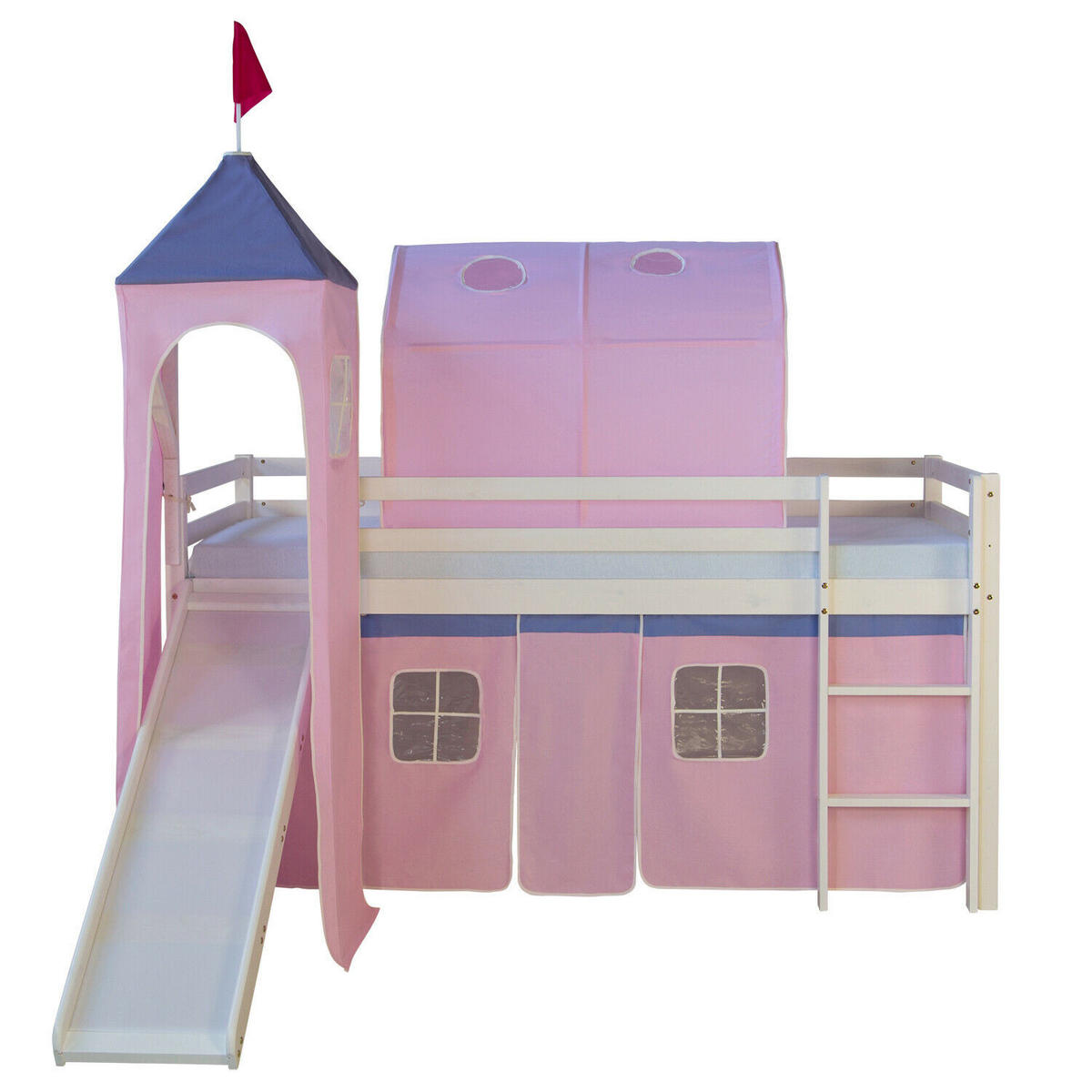 TUNNELSET für Hochbett 90 cm Rosa - Rosa, Textil (90/70/100cm) - Homestyle4u