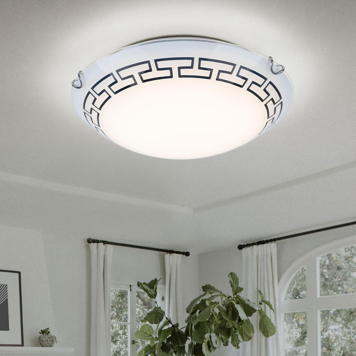 LED DECKENLEUCHTE PALILA Weiß Glas - Weiß, Glas (30/30/9cm) - Globo Lighting