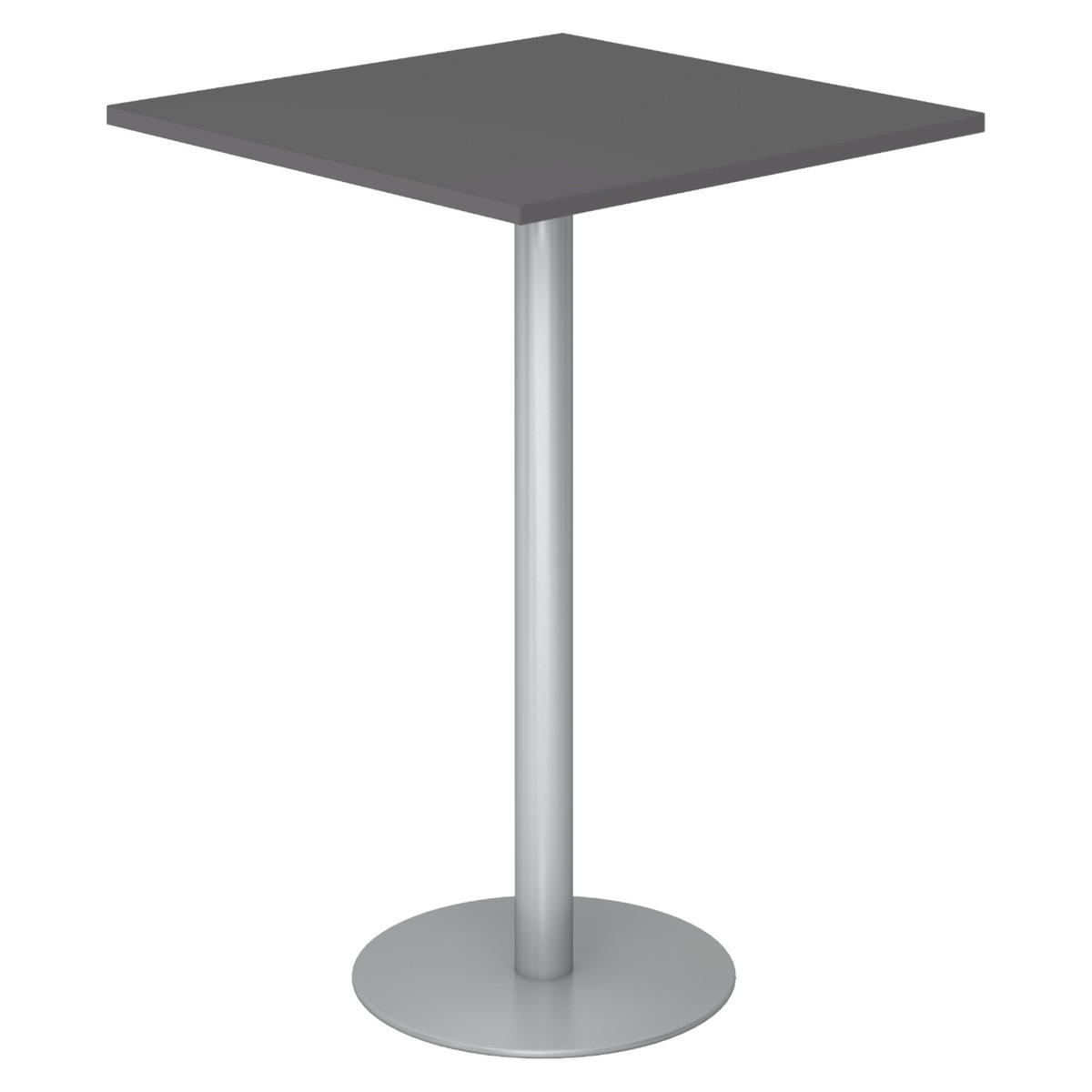 STEHTISCH eckig STH 80/80/111,6 cm in Graphitfarben/Silberfarben - Silberfarben/Graphitfarben, Holzwerkstoff (80/80/111.6cm) - bümö