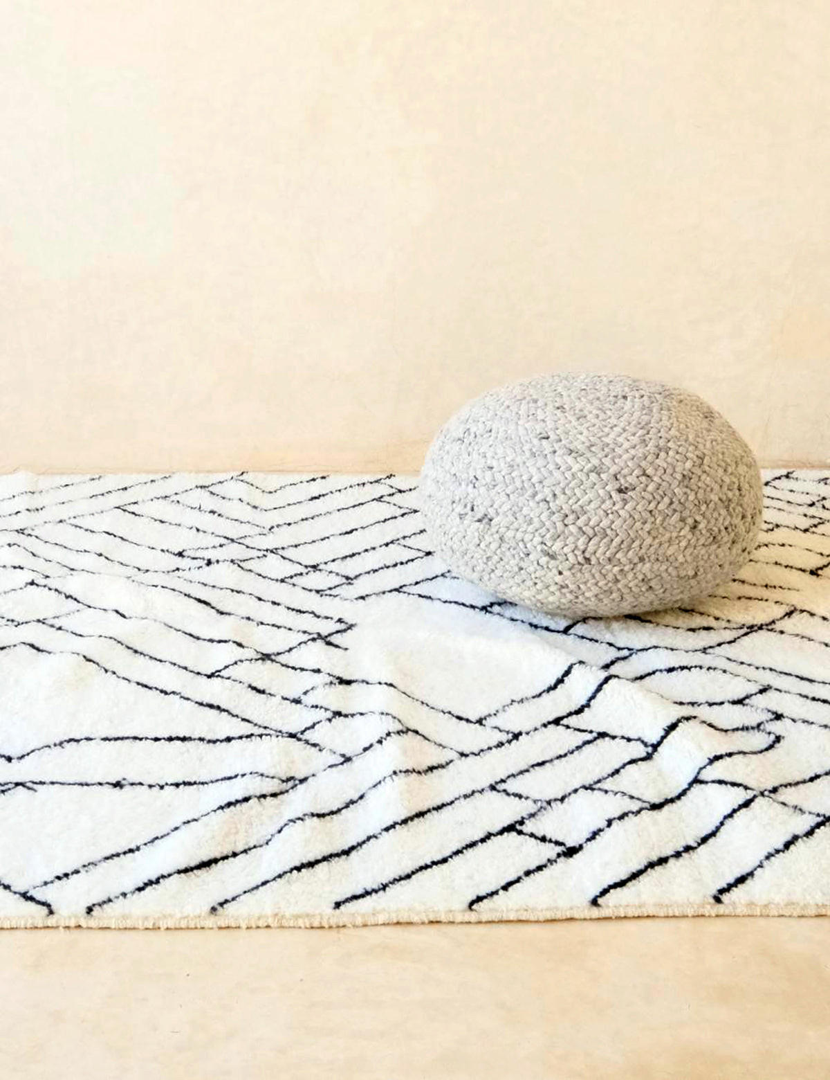 BERBERTEPPICH aus Marokko abstrakt aus Wolle 140x 200 cm - Beige, Naturmaterialien (140/200cm) - AFK Living