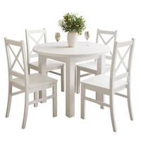 ESSZIMMERSET OLEA Tisch + 4 Stühle - Weiß, Holzwerkstoff (100/77/100cm) - Lookway