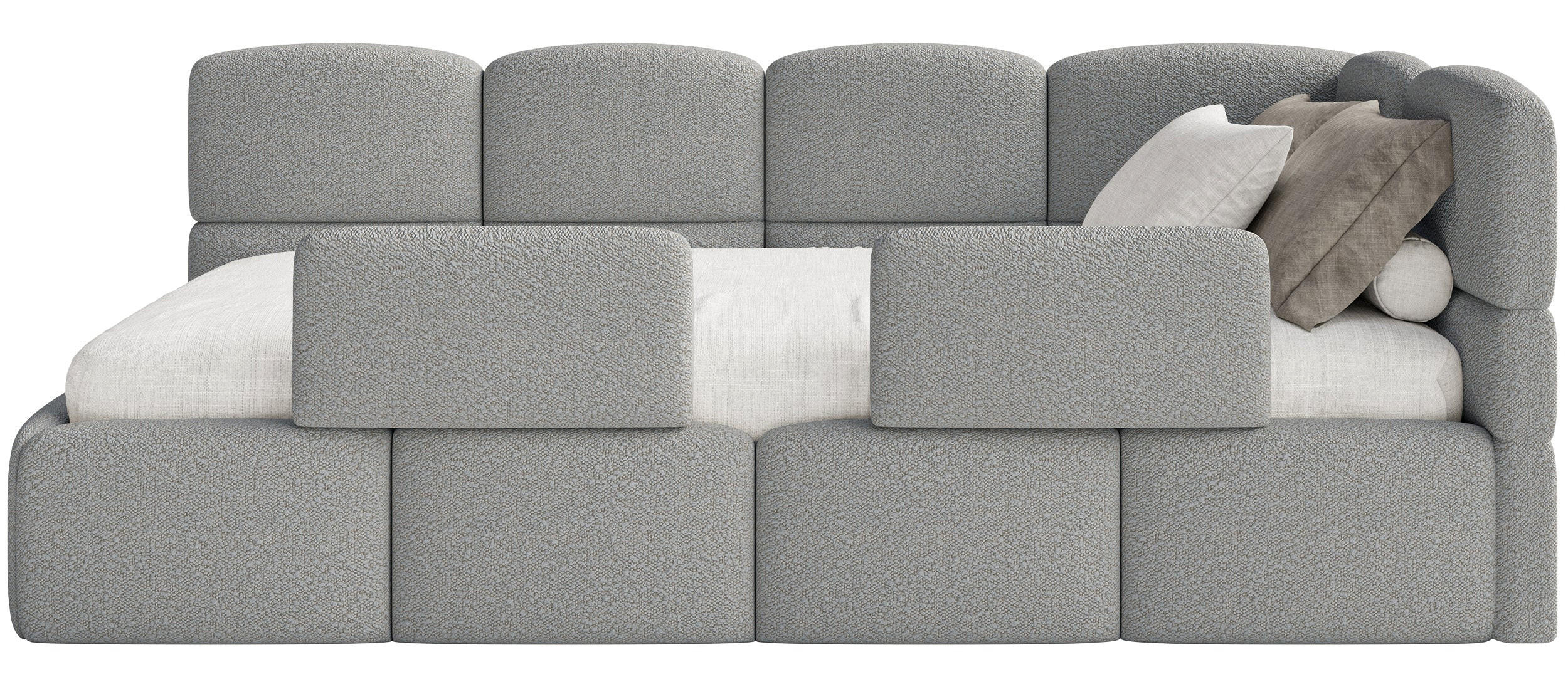 KINDERBETT Cloudy Grau 120 x 200 cm - Schwarz/Grau, Kunststoff/Textil (120/200cm) - Selsey