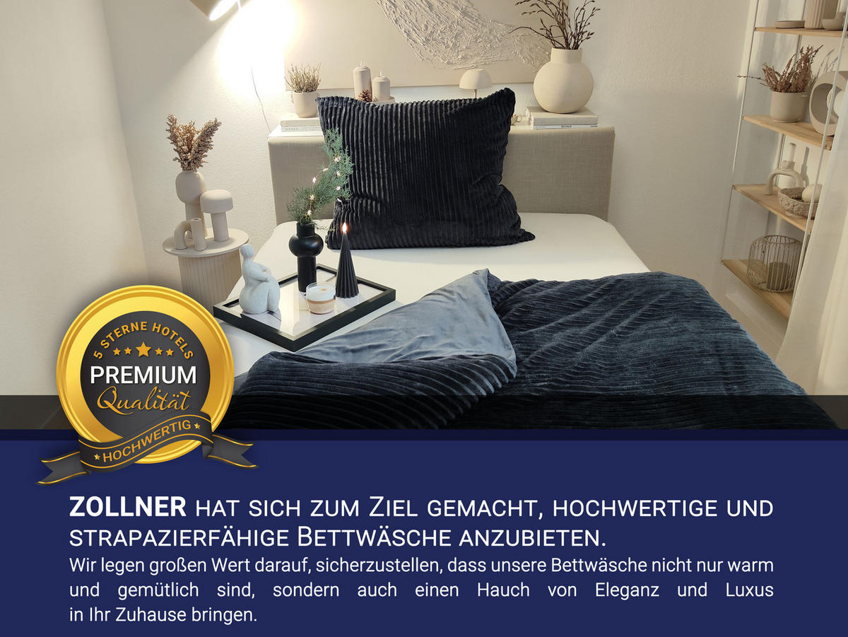 BETTWÄSCHE, 2er-Set, 80x80cm + 135x200cm, 100% Polyester, Grau - Graphitfarben, Textil (80/80cm) - Zollner