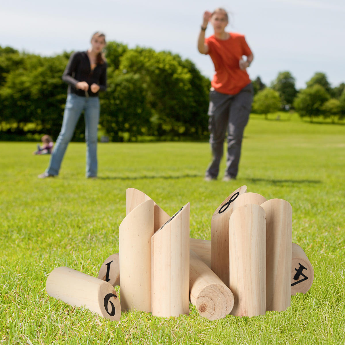 KUBB Wikingerspiel - Hellbraun, Holz/Textil (4.5/22.5/4.5cm) - Relaxdays
