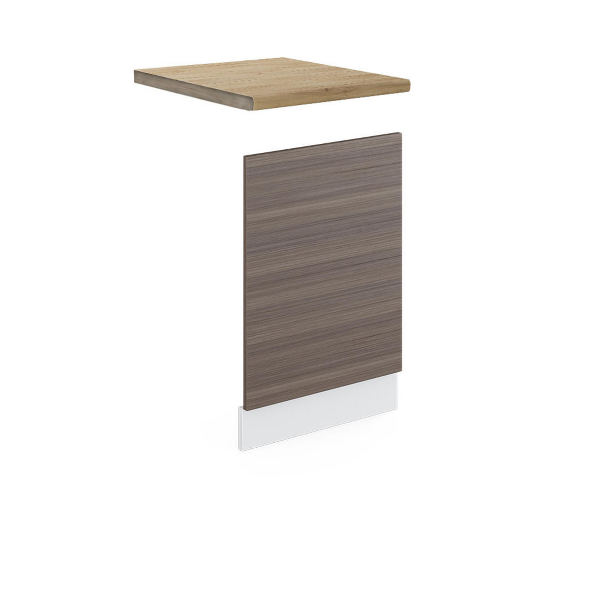 FRONTBLENDE R-Line Grau 45 cm, AP Eiche - Weiß/Braun, Holzwerkstoff (45/57.2/1.6cm) - Vicco