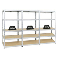 SCHWERLASTREGAL Tiger 3er-Set mit 3x 180x90x60 cm Fachlast 265 kg Verzinkt - Silberfarben, Metall (270/180/60cm) - PROREGAL