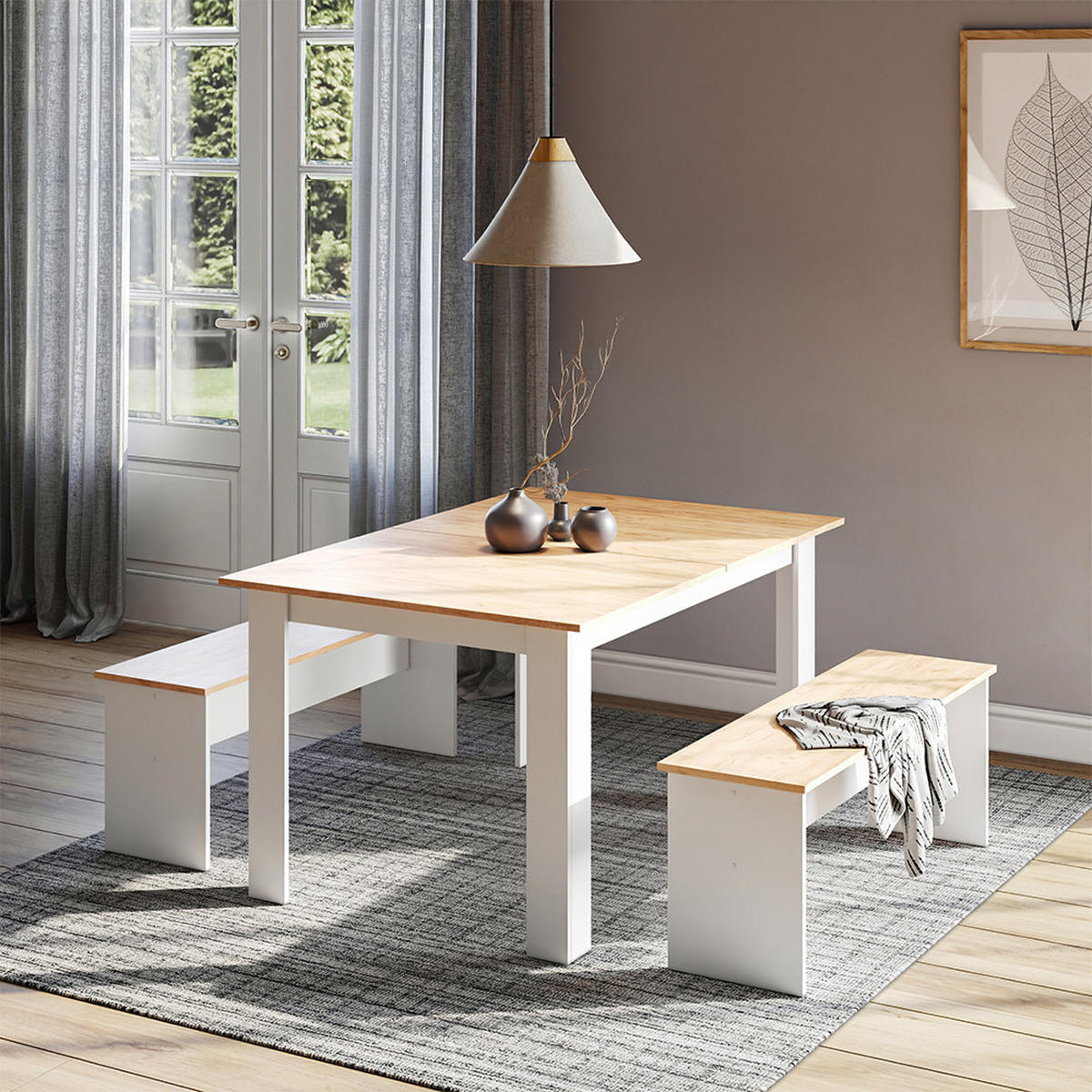 Honigeiche/Weiß, Holzwerkstoff (137.6/73/92.8cm) - Vicco