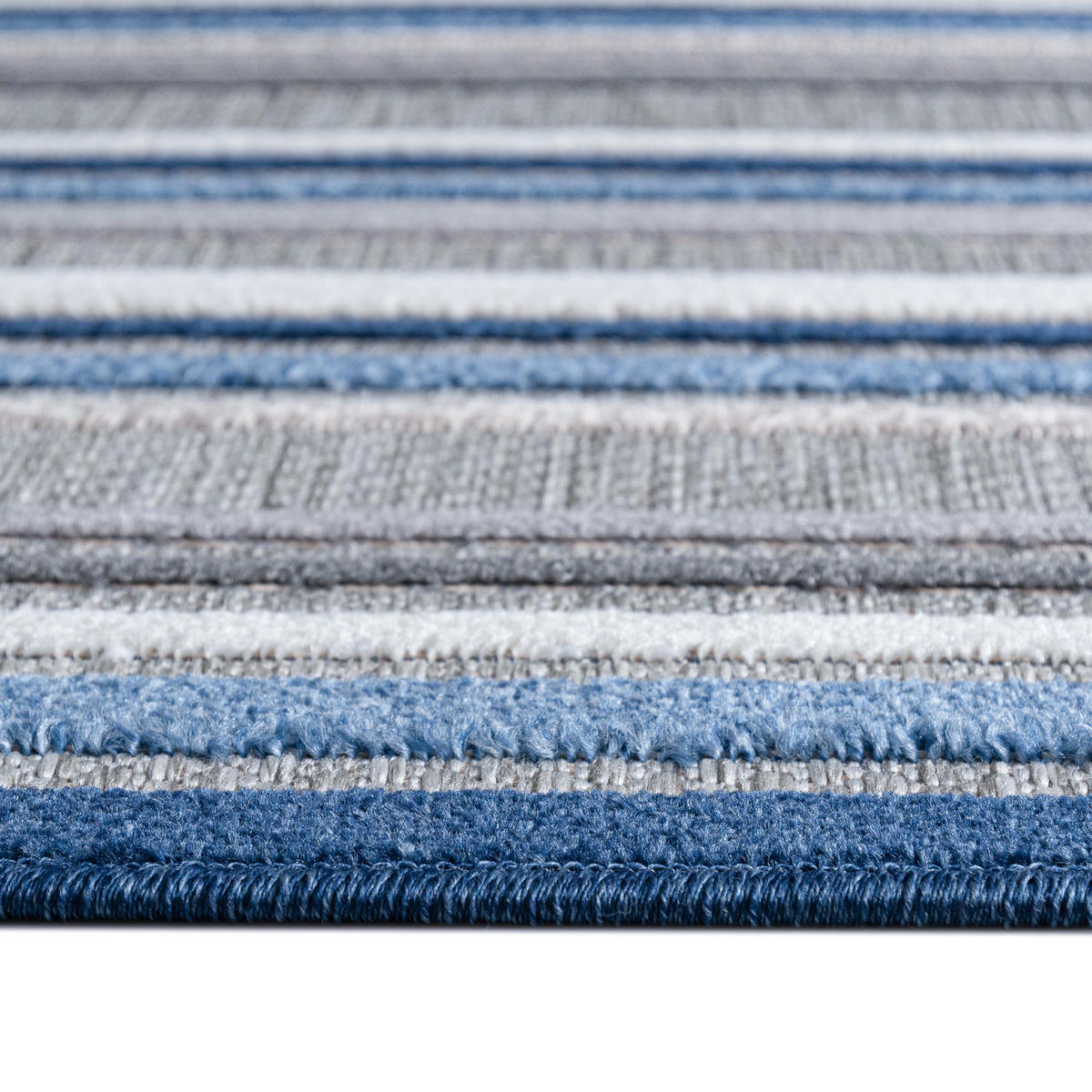 TEPPICH In-Outdoor Blau Abstract, Streifen - Kurzflor Rechteckig Grau - 140 x 200 cm - Blau/Grau, Textil (140/200cm) - Mazovia