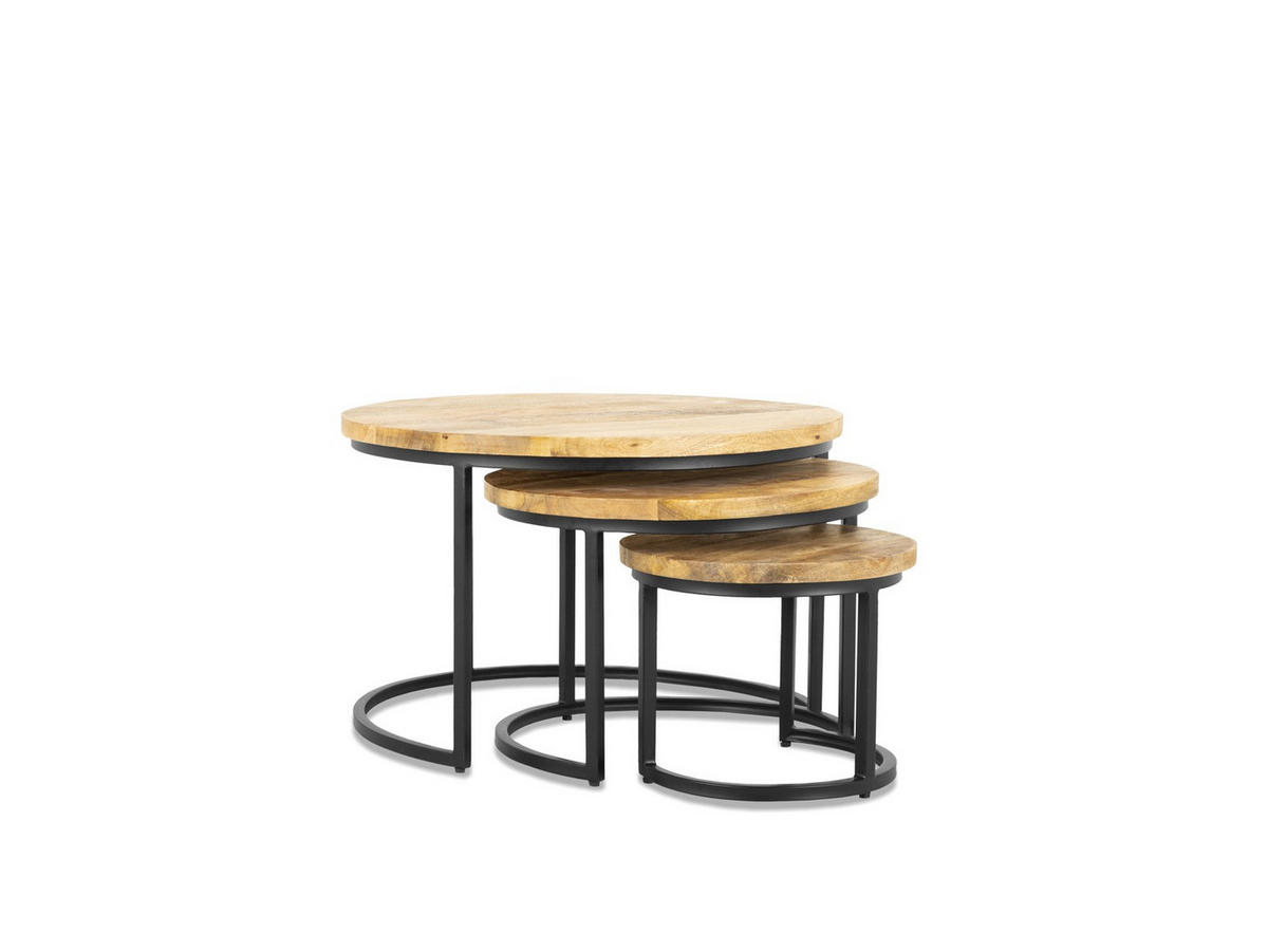 COUCHTISCH Rylee Mangoholz Durchmesser 74 cm Natur - Naturfarben, Holz (74/74/48cm)