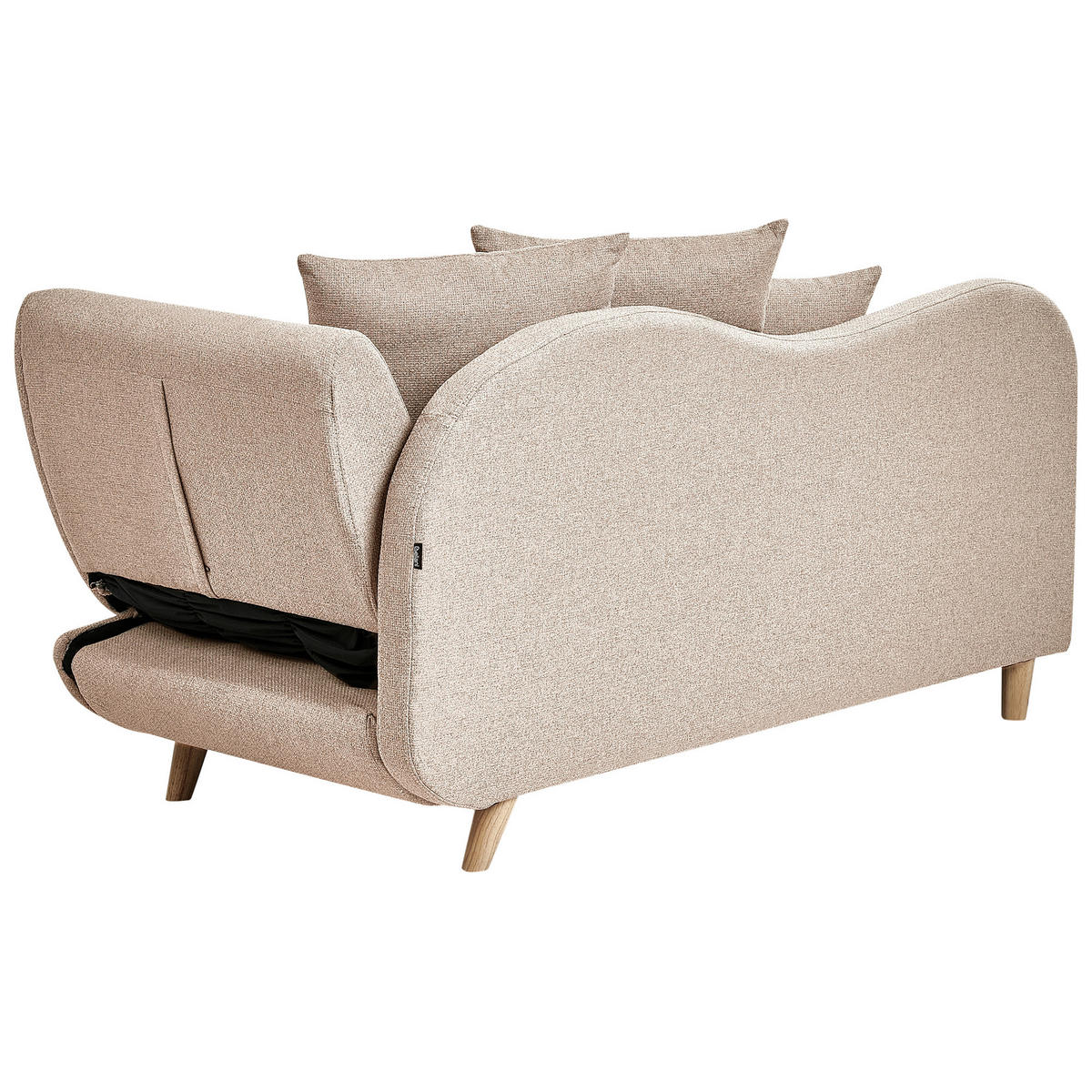 ČALOUNĚNÉ lehátko chaise longue pravostranné Hnědé Meri - světle hnědá, textil (155/76/69cm) - Beliani