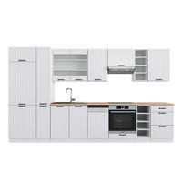 KÜCHENZEILE Fame-Line Weiß Landhaus/Weiß 355 cm, AP Eiche - Creme/Weiß, Holzwerkstoff (355/81.6/60cm) - Vicco