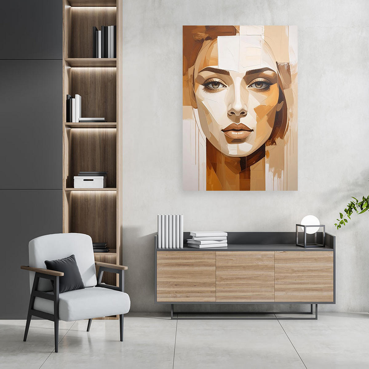 LEINWANDBILD Menschen & Charaktere 60x90cm - Beige, Textil (60/90cm) - Feeby