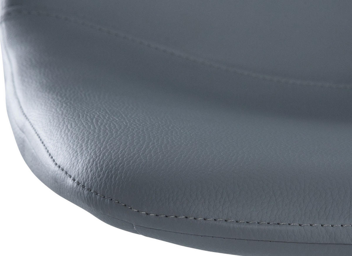 BARHOCKER Lederlook grau - Schwarz/Grau, Textil/Metall (44/88/43cm) - CLP