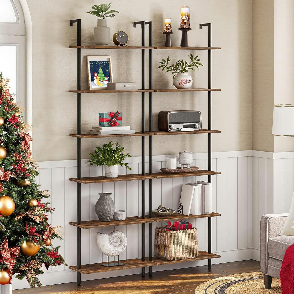 BÜCHERREGAL 6-stöckig Dunkelbraun 60 x 200,5 cm - Multicolor, Holzwerkstoff (60/200/24cm)