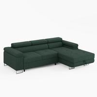 ECKSOFA VEMO MINI Rechts Grün Cord-Stoff Kompakter Komfort für Wohnräume - Grün, Textil (175/235cm) - Barchello
